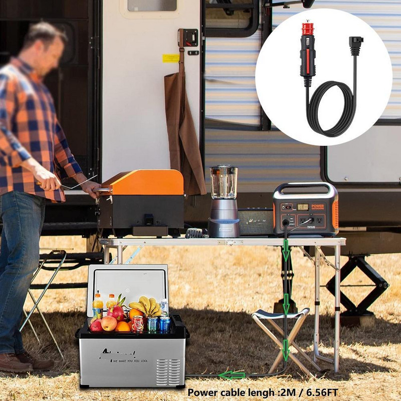 12V autokülmiku toitejuhe Külmkapi sügavkülmiku toitejuhe ARB F40C4TMP jaoks 2/3/4M autokülmiku küttekeha pikenduskaabel D3D7