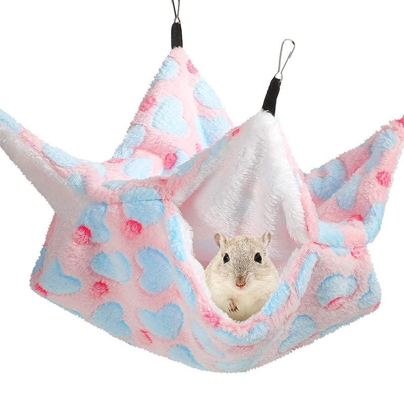 Cușcă mic pentru animale de companie Hamac cu două straturi Glider de zahăr Pat hamac cușcă caldă din lână Hamac suspendat Pat balansoar pentru chinchilla