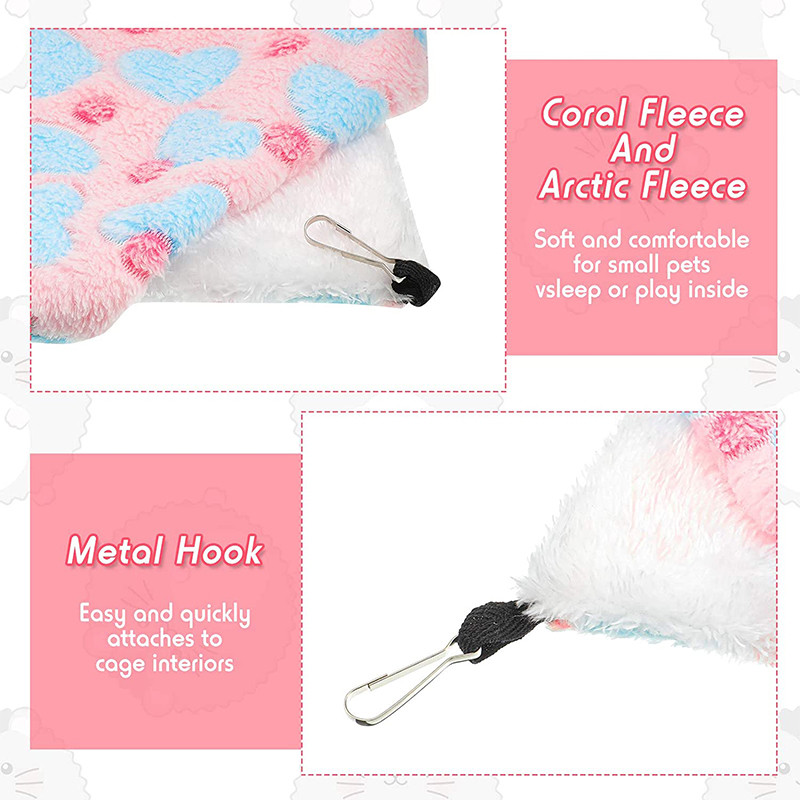 Cușcă mic pentru animale de companie Hamac cu două straturi Glider de zahăr Pat hamac cușcă caldă din lână Hamac suspendat Pat balansoar pentru chinchilla
