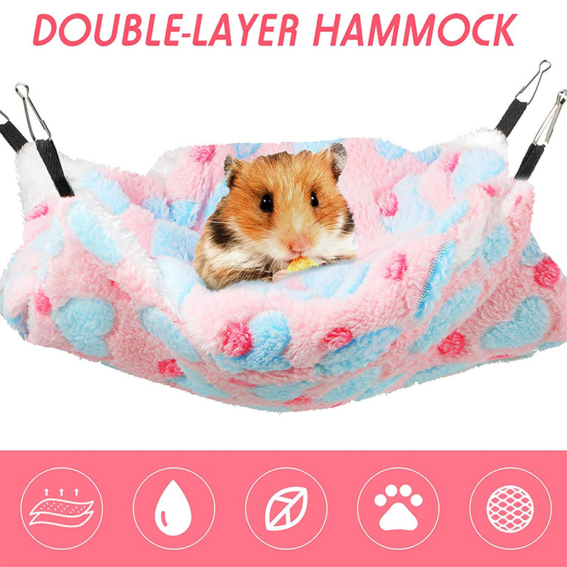 Cușcă mic pentru animale de companie Hamac cu două straturi Glider de zahăr Pat hamac cușcă caldă din lână Hamac suspendat Pat balansoar pentru chinchilla