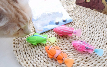 Забавна рибка, захранвана с батерии за котки, играчка за котка рибка котка със сензори за докосване, активира се автоматично във вода