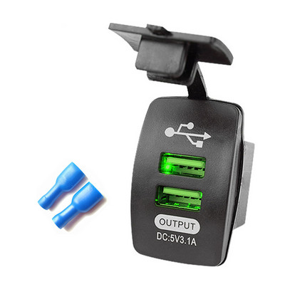 12V-24V autós töltő aljzat Kettős USB port 3.1A Auto Adapter Vízálló Porálló telefontöltő Iphone Xiaomi Redmi Samsunghoz