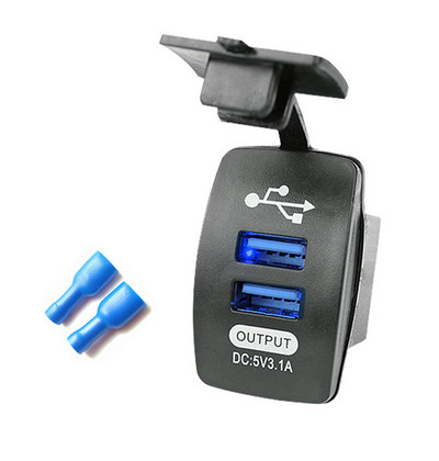12V-24V autós töltő aljzat Kettős USB port 3.1A Auto Adapter Vízálló Porálló telefontöltő Iphone Xiaomi Redmi Samsunghoz