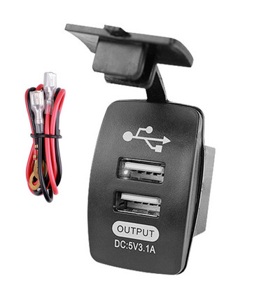 12V-24V autós töltő aljzat Kettős USB port 3.1A Auto Adapter Vízálló Porálló telefontöltő Iphone Xiaomi Redmi Samsunghoz
