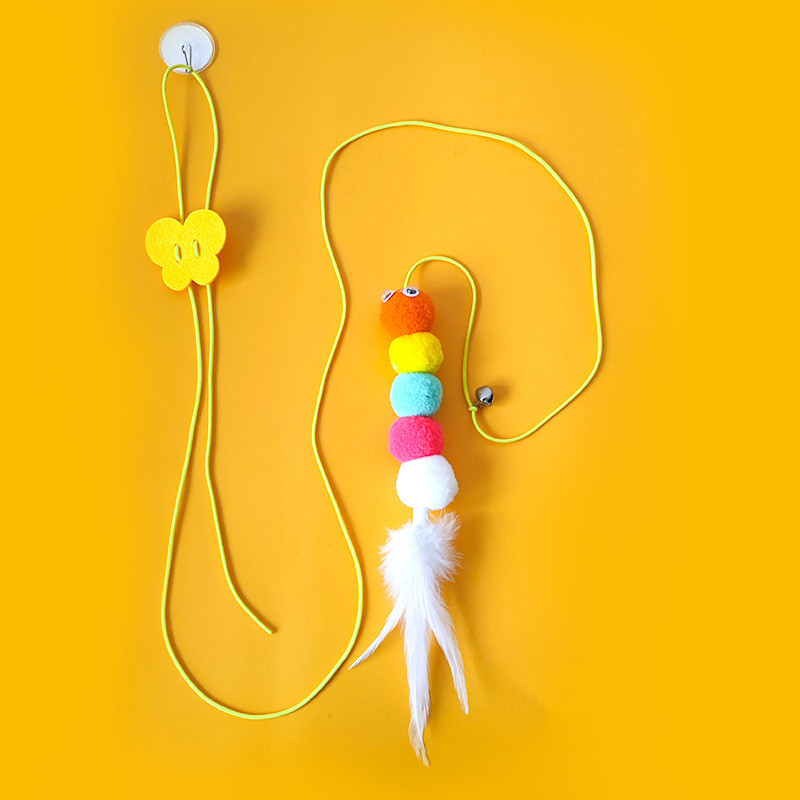 Jucării pentru pisici pentru animale de companie Băț amuzant Pisicuță Auto-hi funie elastică în formă de libelulă Baston de tachinare cu pene Leagăn agățat Mii