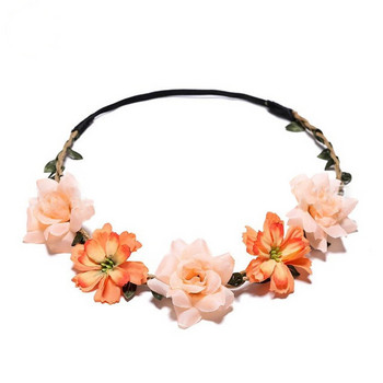 Φωτεινό χρώμα Χαβάης στεφάνι διακοπών Bride Bridesmaid Simulation Προσομοίωση ρυθμιζόμενης αποξηραμένου λουλουδιού Headband Hairband Χονδρική