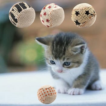 4 бр. топка играчка за котка интерактивни играчки за котки игра дъвчеща дрънкалка драскотина улов домашен любимец коте котка играчка за упражнения топки