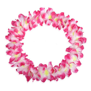 Μόδα Καλοκαιρινό κολιέ Χαβάης με λουλούδια Χρώμα Hawaii Flower Leis Fancy Dress Party Hawaii Beach DIY Party Beach Decoration