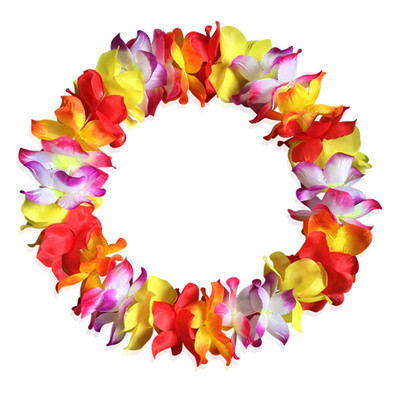 Divat Nyári Hawaii Virág Nyaklánc Szín Hawaii Virág Leis Díszruha Party Hawaii Beach DIY Party Beach Dekoráció