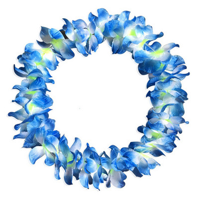Divat Nyári Hawaii Virág Nyaklánc Szín Hawaii Virág Leis Díszruha Party Hawaii Beach DIY Party Beach Dekoráció