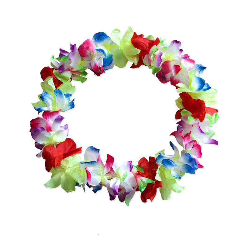 Moda de vară colier flori hawaiene Culoare Hawaii flori Leis Fancy Dress Party Hawaii Beach DIY Party Beach Decoration