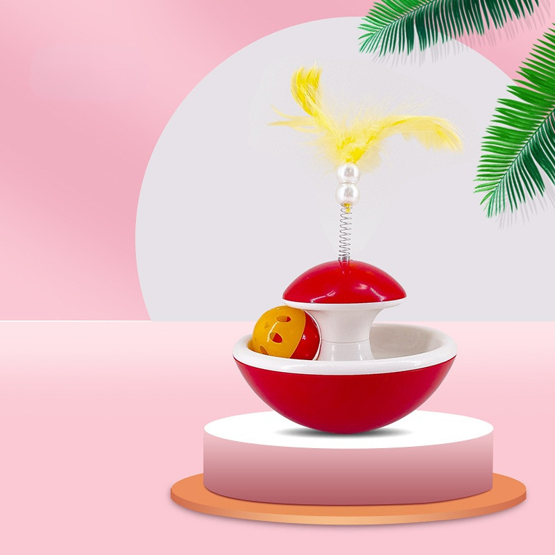 Noile jucării durabile și amuzante pentru pisici pentru animale de companie, pentru a se distra Mimi, pahar favorit cu pene, cu clopoței mici, pisici, jucării pentru prindere