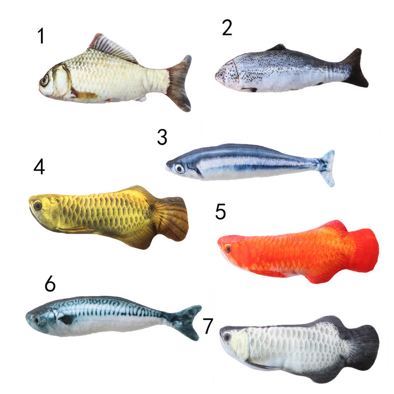 1 buc. Nou încântător pește artificial de pluș pentru animale de companie, pisică, cățeluș, câine, jucării, pernă de dormit, jucărie distractivă, pisică, mentă, cateni, jucării, gadget