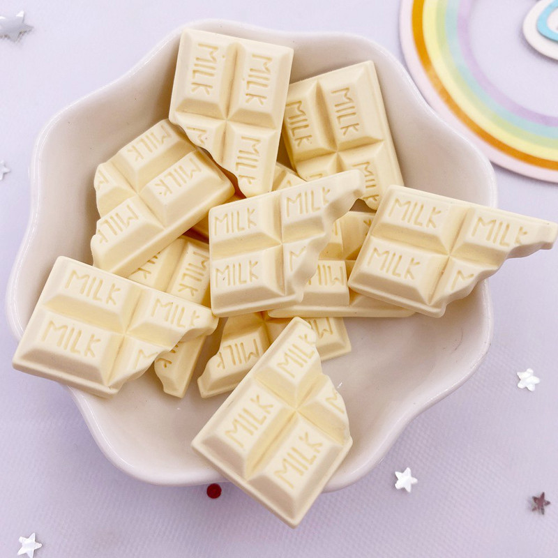 10 buc. Rășină Kawaii Simulare Ciocolată cu Lapte Flatback Cabochon Bomboane Figurină Decor Home Decor DIY Scrapbook Artizanat Arc Accesorii OM4