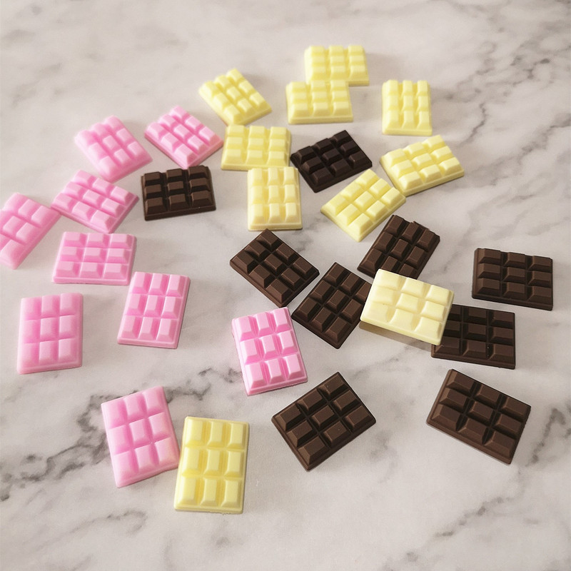 10 buc 23*16mm Simulare Moale Ciocolată Polymer Argilă Flatback Artizanat Mâncare în miniatură pentru DIY Telefon Casa de păpuși Decorarea casei