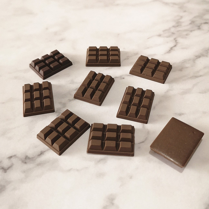 10 buc 23*16mm Simulare Moale Ciocolată Polymer Argilă Flatback Artizanat Mâncare în miniatură pentru DIY Telefon Casa de păpuși Decorarea casei