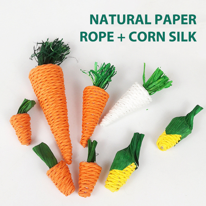 Hamstri jänese närimismänguasi hammustada lihvida hambaid mänguasjad maisi porgandiga kootud pallid hammaste puhastamiseks Redis molaarmänguasjad lemmikloomatarbed 1 tk