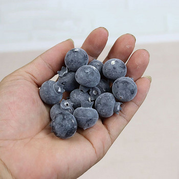 20PCS High Simulation Fruit Plastic Fake Blueberry Photo Props Fruit Home Artificial Food Blueberry Fruit Shop Model Decor