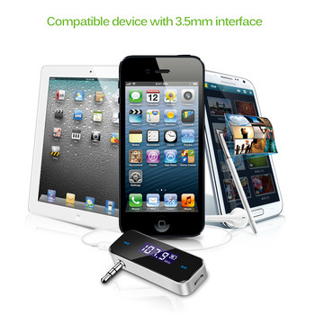 KEBIDUMEI LCD 3,5 mm Πομπός μουσικής ήχου FM Mini ασύρματος πομπός αυτοκινήτου Πομπός mp3 αυτοκινήτου για iPhone για Samsung iPad