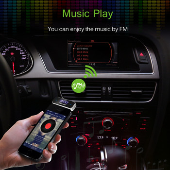 KEBIDUMEI LCD 3,5 мм музикално аудио FM предавател Мини безжичен предавател за кола MP3 предавател за iPhone за Samsung iPad