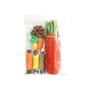 Пакет играчки за дъвчене за малки животни Заек Зайче Хамстер Гвинея Чинчили Почистване на зъби Моларни шлифоващи играчки Аксесоари за домашни любимци