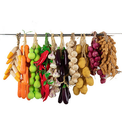 Artificial Simulation Food Vegetables Home Decor Fake Chili Pepper Corn Garlic Fruit Photography Props Wall Hanging easter Decor