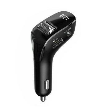 Bluetooth 5.0 Aux Handsfree Безжичен автоматичен комплект Dual Usb Автоматично зарядно Автоматично радио Fm модулатор Автомобилен FM предавател MP3 плейър
