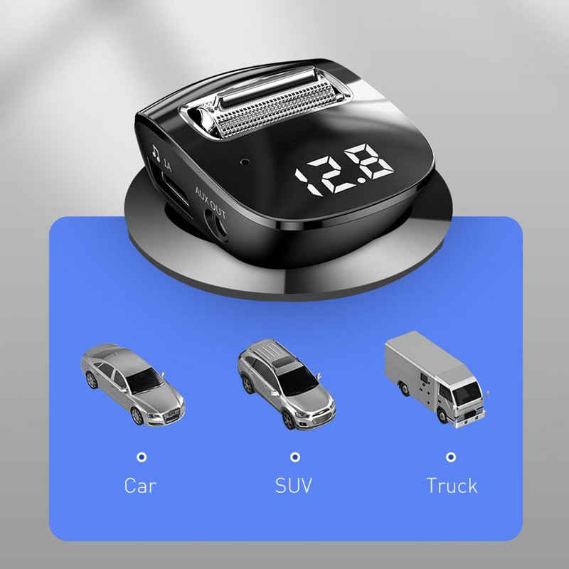 Bluetooth 5.0 Aux Mâini libere Kit auto fără fir Încărcător auto USB dublu Modulator FM Auto Radio Transmițător FM pentru automobile Player MP3