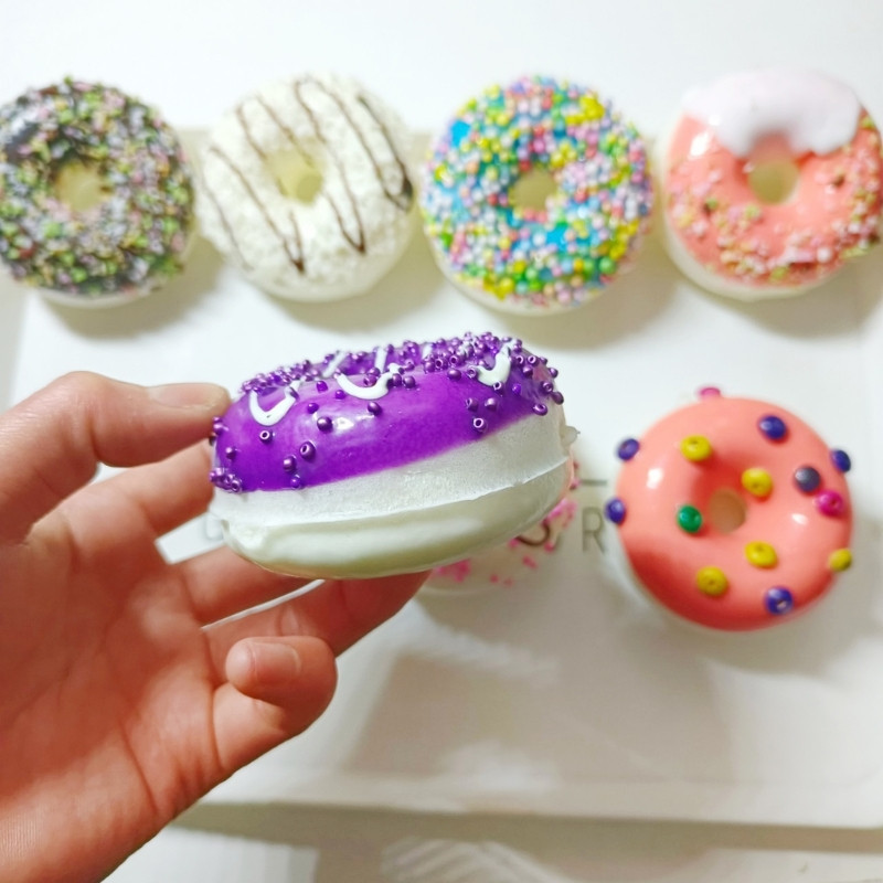 Simulare de model de gogoși artificiale PU gogoși pâine Recuzită fotografie pentru ameliorarea stresului Rebound lent Ornament distractiv de mâncare falsă