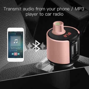 Безжичен Bluetooth FM трансмитер Хендсфри разговори Адаптер за автомобилно радио Автомобилен аудио MP3 плейър USB зарядно за кола Автомобилни аксесоари