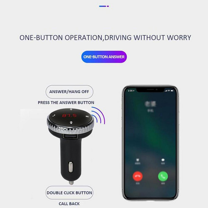 Transmițător FM Auto fără fir compatibil Bluetooth Kit modulator radio FM Încărcător auto Mâini libere Audio Aux Auto Mp3 Music Player USB