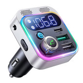Új Bluetooth Adapter 48W PD QC3.0 Autós Bluetooth 5.0FM Transmitter autóhoz Dual Mics Deep Bass Sound Aux Bluetooth töltő