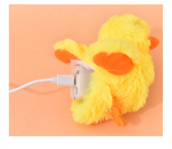 Flapping Duck Cat Toys Интерактивни електрически играчки за птици Миеща се плюшена играчка за котка с котешка билка Сензор за вибрации Котешка игра Играчка Коте