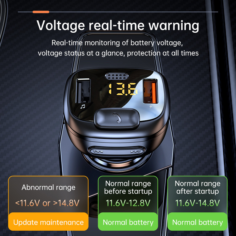 Transmițător FM Bluetooth 5.1 Dual USB QC3.0 Încărcător rapid Wireless Mâini libere Receptor audio MP3 Player Accesorii pentru kit auto