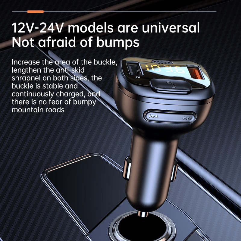 Transmițător FM Bluetooth 5.1 Dual USB QC3.0 Încărcător rapid Wireless Mâini libere Receptor audio MP3 Player Accesorii pentru kit auto