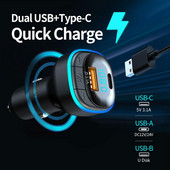 Αυτοκίνητο Bluetooth 5.0 Φορτιστής Hands-free MP3 FM Transmitter BT Car Charger 5V 3.1A PD 25W Fast Charger Προσαρμογέας αυτοκινήτου Δέκτης ήχου