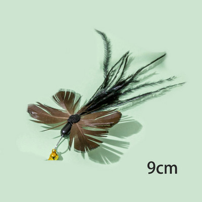 Simulation Feather Cat Toys Replacement Head Wire Wands Teaser Wand with Bell Kitten Interactive Play Catching Training Supplies