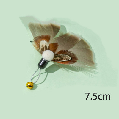 Simulation Feather Cat Toys Replacement Head Wire Wands Teaser Wand with Bell Kitten Interactive Play Catching Training Supplies