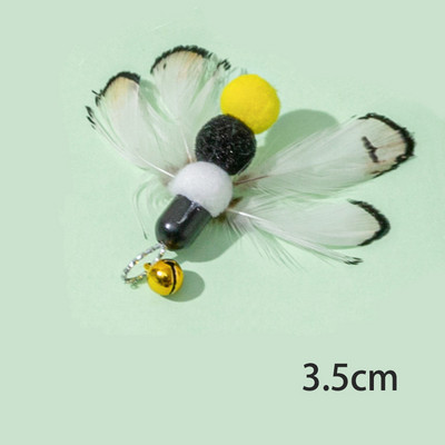 Simulation Feather Cat Toys Replacement Head Wire Wands Teaser Wand with Bell Kitten Interactive Play Catching Training Supplies