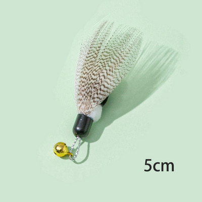 Simulation Feather Cat Toys Replacement Head Wire Wands Teaser Wand with Bell Kitten Interactive Play Catching Training Supplies