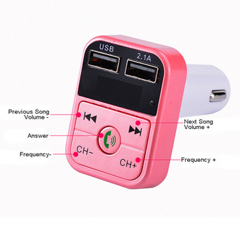 Συμβατός με Bluetooth Πομπός FM Hands Free Car Kit Styling Car MP3 Music Player TF Flash Music 5V 2.1A USB Charger 12V-24V