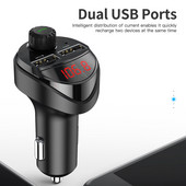 Autós Bluetooth-kompatibilis 4.2 FM adó FM rádió adapter MP3 lejátszó 3.4A USB töltő Kettős USB gyorstöltő Autós tartozékok