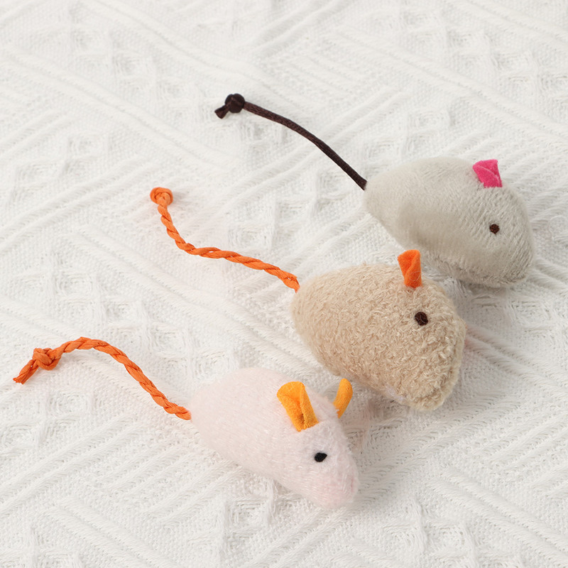 3 bucăți/lot pisici amuzante colorate jucărie interactivă de pluș șoarece fals jucărie pentru pisici de companie pisoi care se joacă accesorii pentru antrenament pentru animale de companie instrument interactiv