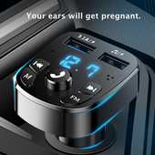 Car 5.0 FM Transmitter Ασύρματο δέκτη ήχου handsfree Αυτόματη συσκευή αναπαραγωγής MP3 USB Fast Charger Αξεσουάρ αυτοκινήτου συμβατό με Bluetooth