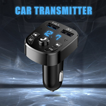 Автомобилен 5.0 FM трансмитер Безжичен хендсфри аудио приемник Автоматичен MP3 плейър USB бързо зарядно Bluetooth-съвместими аксесоари за кола
