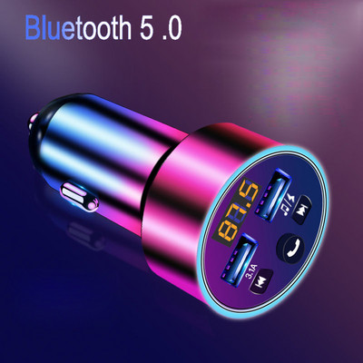 JINSERTA FM модулатор Трансмитер Bluetooth 5.0 FM радио 3.1A USB зарядно за кола Хендсфри комплект за кола Безжичен аудио FM трансмитер