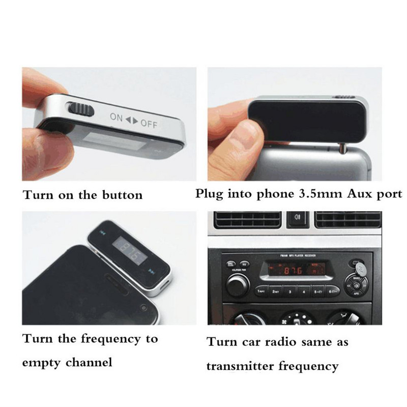 Mini transmițător FM fără fir de 3,5 mm Radio auto Muzică Audio MP3 Player Kit HandsFree LCD Display Modulator pentru Android iPhone