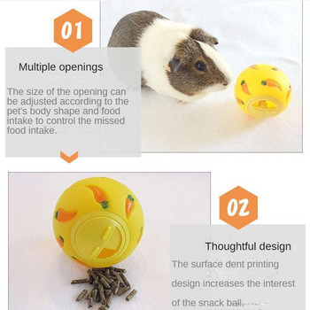 Rabbit Treat Ball Pet Slow Feeder Interactive Bunny Toy Snack Toy Ball Bite Resistant Feeding Toys Пор Коте Морско Свинче Котка