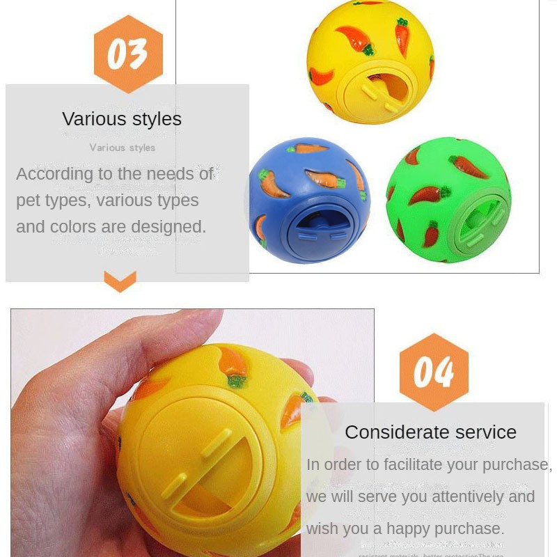 Iepure Treat Ball Animal de companie Slow Feeder Jucărie interactivă pentru iepurași Gustare Jucărie Minge Rezistenta la mușcături Jucării de hrănire Dihor Pisicuță Cobai Pisica