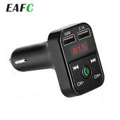 Car Kit Handsfree ασύρματος πομπός FM συμβατός με Bluetooth Συσκευή αναπαραγωγής LCD MP3 2.1A Αξεσουάρ αυτοκινήτου Handsfree Auto FM Modulator